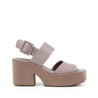 $150 • Buy Paloma Barcelo Nibar Chunky Platform Sandals Taupe Sz EU 38 Open Toe Block Heel