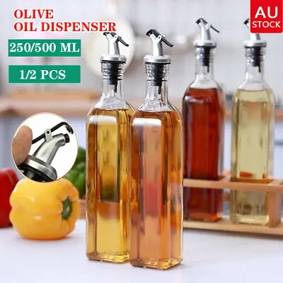 $9.99 • Buy 250/500ml Olive Oil Vinegar Pourer Dispenser Glass Bottle Kitchen Tools Cooking