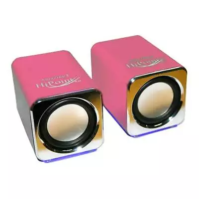 Xclio MD02-P Digital Mini Stereo USB Speakers Aluminium Casing Built In Sound  • £11.04