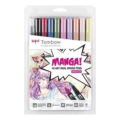 ** NEW Tombow Dual Brush Pen Art Markers -- Manga Shojo (10-pack) • $29