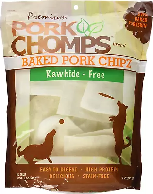 Baked Pork Skin Dog Chews 3-Inch Chips 12Oz Bag • $15.55