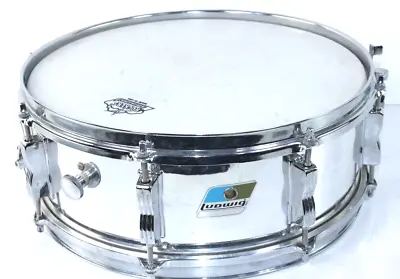 Ludwig USA Vintage 14 X 5.5 Blue And Olive Badge Snare Drum  #R5257 • $385.39