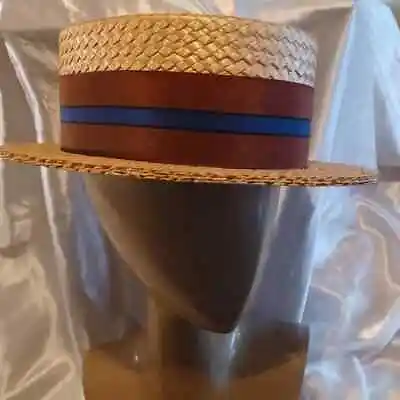 Vintage Thomas Begg Straw British Boater Hat Size 6-7/8 • $119.99