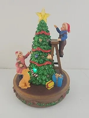 Christmas Tree With Music And Lights Vintage 2 Children Decorating A Tree • $26.95