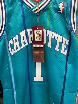New Muggsy Bogues Charlotte Hornets Hardwood Classic Jersey. Adult Large. • $89.99