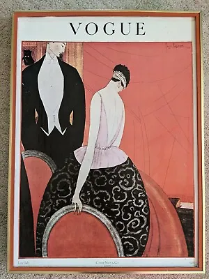 1980s Vogue Picture Print 1920s Magazine Gold Framed Art Deco Titled Opera 27x20 • $97.50