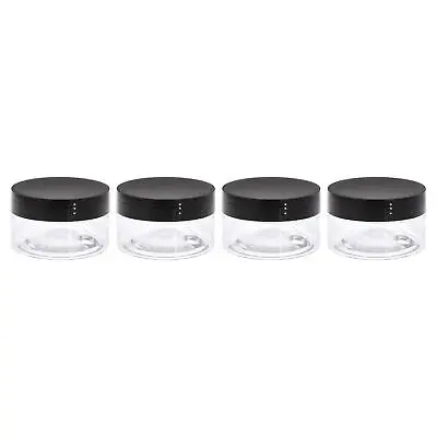 2oz/ 50ml Round Plastic Jars With Black Screw Top Lid For Storage 4Pcs • $9.06