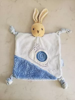 Kaloo Bunny Rabbit Blue Comforter Snail On Front Soft Doudou Soother • £30