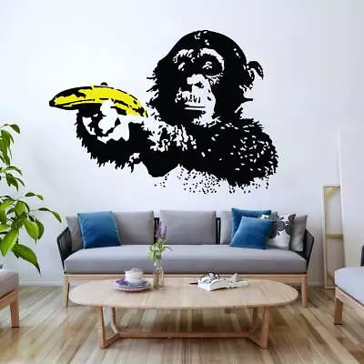 Banksy Monkey Wall Sticker Art Vinyl Decal Graffiti Chimp Mural Street Style • $149.60