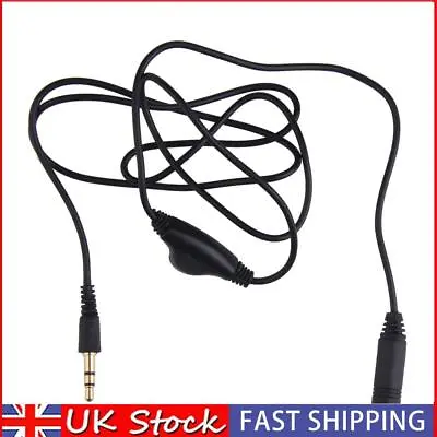 Earphone In Line Volume Control Cable Male To F 3.5mm Stereo Audio Adaptor UK • £4.59