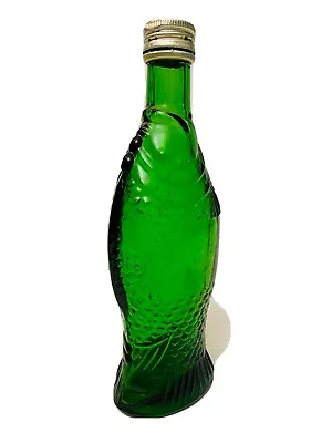 Vintage Antinori Green Glass Fish Shaped Italian Bottle  - 8  Tall-EMPTY • $9.99