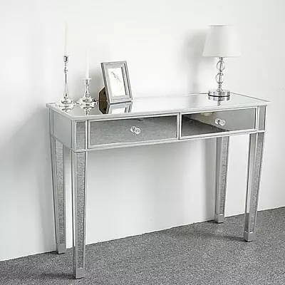 Mirrored Vanity Dressing Table 2 Drawers Makeup Bedroom Home Side Console Table • $134.90
