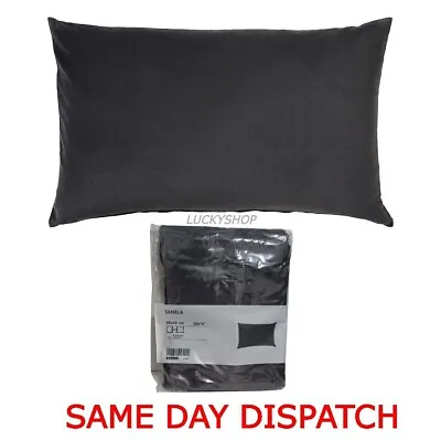£7.50 • Buy Ikea Sanela Cushion Cover 65cm X 40cm 100% Cotton Dark Grey FREE DELIVERY UK