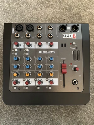 £70 • Buy Allen & Heath ZED-6 Analogue Mixer, 6-Channels, 2 High Impedance DI Inputs, 48V 