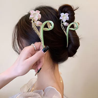 Hair Accessories Gold Lily Flower Hair Clip Large Geometric Grab Clip Hairpin` • £3.17