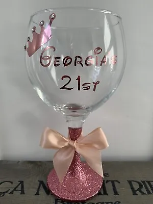 £8.95 • Buy Personalised Gin Glass - Any Name - Birthday 18th 21st 30th 40th 50th Rose Gold