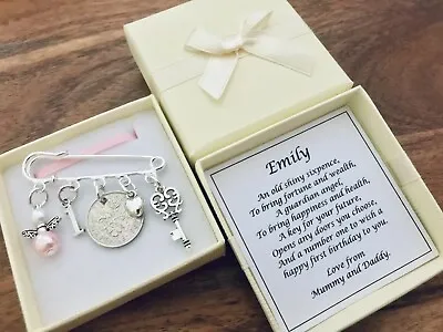 £5.49 • Buy  LUCKY SIXPENCE, 1st, 2nd, 3rd BIRTHDAY, Charm, Keepsake, PERSONALISED Gift, Box