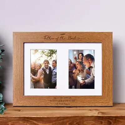 Personalised Father Of The Bride Double Photo Picture Frame Portrait C28-A4-52 • £19.99