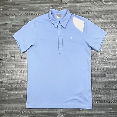 J Lindeberg Golf Polo Shirt Mens Blue Casual Short Sleeve Logo Stretch Large L • $26.95