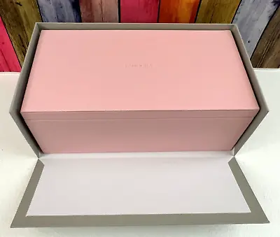 Pandora Medium Jewellery Box Mirrored 2 Tray Pink Faux Leather New • £75