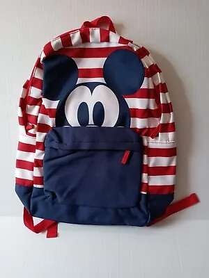 Mickey Mouse Red/White/Blue 🇺🇸 Americana Striped Backpack NEW Without Tags • $14