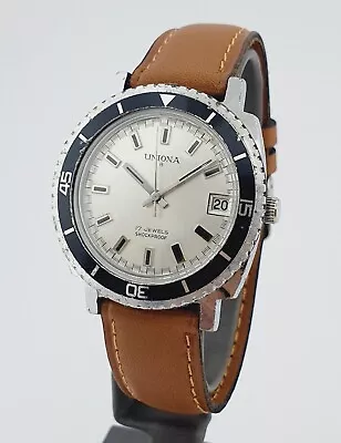 Uniona • 8 Rally Pomp • Swiss Vintage Dive Watch • 1960's • Bidirectional... • $151.20