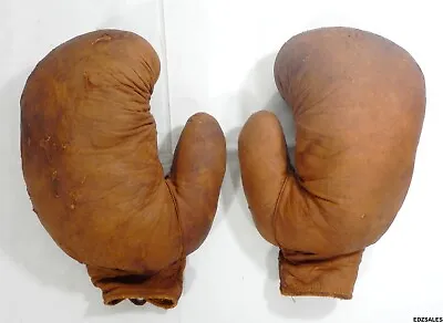 Vintage Pair Brown Leather Boxing Gloves • $100