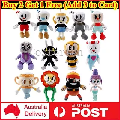 Cuphead Plush Toys Mugman The Chalice Sun Flower Soft Stuffed Doll Toy Kids Gift • $24.50