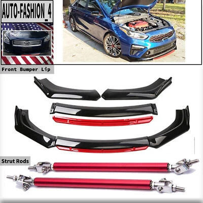 $39.99 • Buy Front Bumper Lip Splitter Spoiler Strut Rod Body Kit For Mazda6 Mazda3 2014-2018