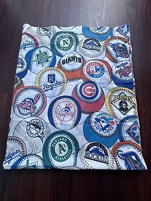 Vintage MLB Baseball Team Logos Fabric Window Bedroom Curtains 94 Bibb Co. • $14.99