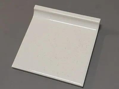 Vtg. 1960s Tilecrest Ceramic Cove Edge Tile 4 1/4  White Gold Flake Glossy NEW • $4