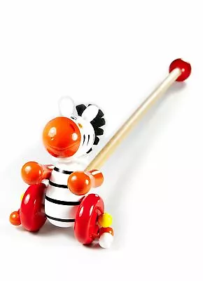 £13.99 • Buy Mousehouse Push Along Toy Zebra Traditional Wooden Toy For Toddler Boy Or Girl