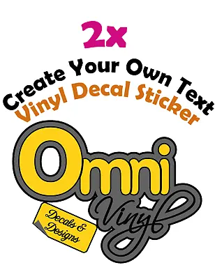 40 Characters Or 2x (20) Custom Text Vinyl Sticker Personalised Car Wall Window • £2.99