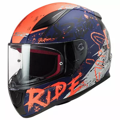 £64.95 • Buy LS2 FF353 Rapid Naughty Blue/Orange Full Face Motorcycle Crash Helmet 