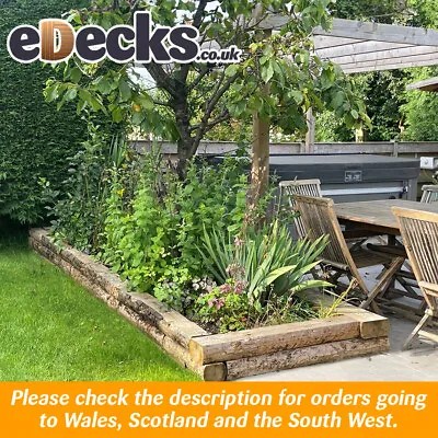 Rustic Sleeper Garden Treated Planter Kits Railway Sleeper Raised Beds Cheap • £249.99