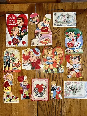 Vintage Lot Of 14 Scrapbook Valentine Cards - 1930s To 1940s • $12