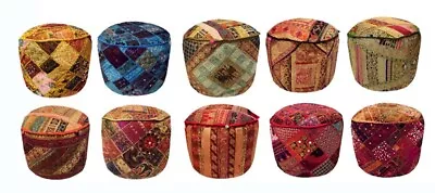 Wholesale Lot 10 Pcs Tribal Sari Ottoman Stool Furniture Bench Pouf Pillow Cover • $201