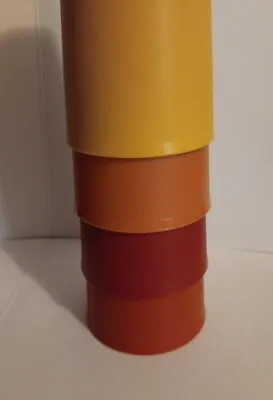 Vintage Tupperware Tumblers Cups #873 - 12oz Set Of 4 Harvest Colors Stackable • $25