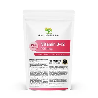Vitamin B12 Tablets High Potency 100mcg Nervous System And Good Mood Support • $58.89