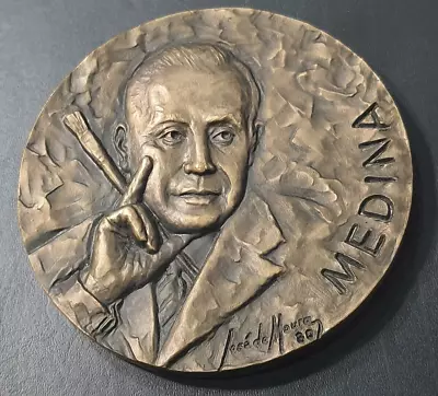 Famous Arabs  Of Portugal Henrique Medina De Barros BIG Art Bronze Medal Limited • $250