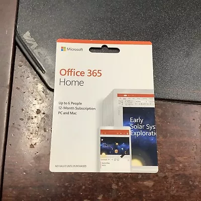 Microsoft Office 365 HOME FAMILY 1 Year Subscription Of Latest MS OFFICE 6 USERS • $79.95