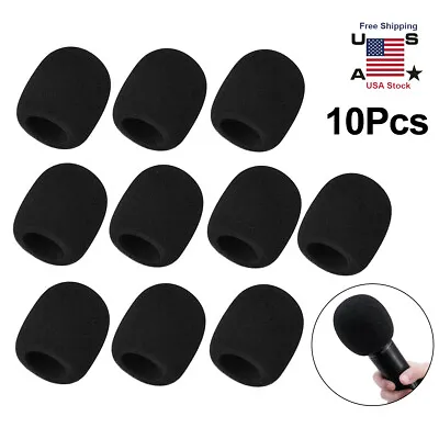 10 Pack Thick Handheld Stage Microphone Windscreen Foam Case Cover Karaoke Black • $7.99