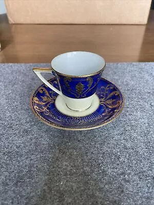 Vintage Ucagco China Hand Painted Demitasse Teacup; Royal Blue With Gold 🔥t🔥🔥 • $12.90