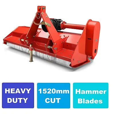 $3037 • Buy Tractor Flail Mower 5 Ft 1520 Mm Slasher Cut Heavy Duty With Hammer Blades
