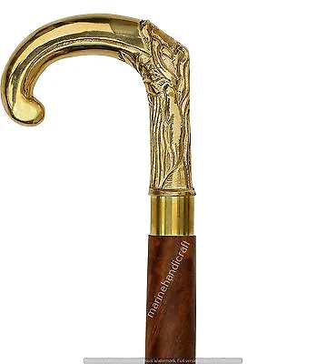 $28.98 • Buy Designer Brass Handle Antique Vintage Style Victorian Cane Wooden Walking Stick