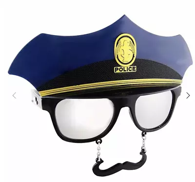 Sun-staches Police Mirror Mustache Sunglasses Halloween Costume New • $13.97