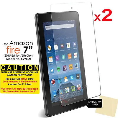 2x CLEAR Screen Protector Covers For Amazon Fire 7  Tablet 2015 / 5th Generation • £3.95