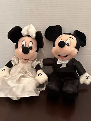 Mickey And Minnie Bride And Groom Vintage Plush Disney • $30