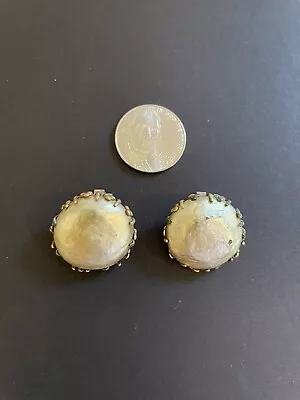  Miriam Haskell Earrings Large Baroque Pearl Clip On • $30