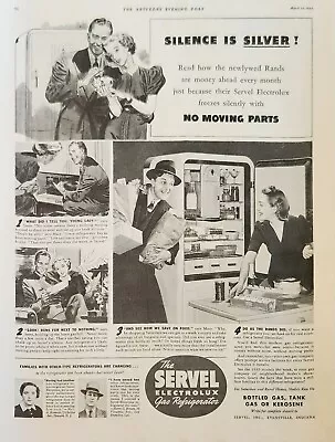 1939 Servel Electrolux Gas Refrigerator Vintage Ad Silence Is Silver • $13.95